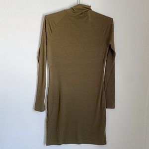 forever 21 green bodycon turtleneck dress